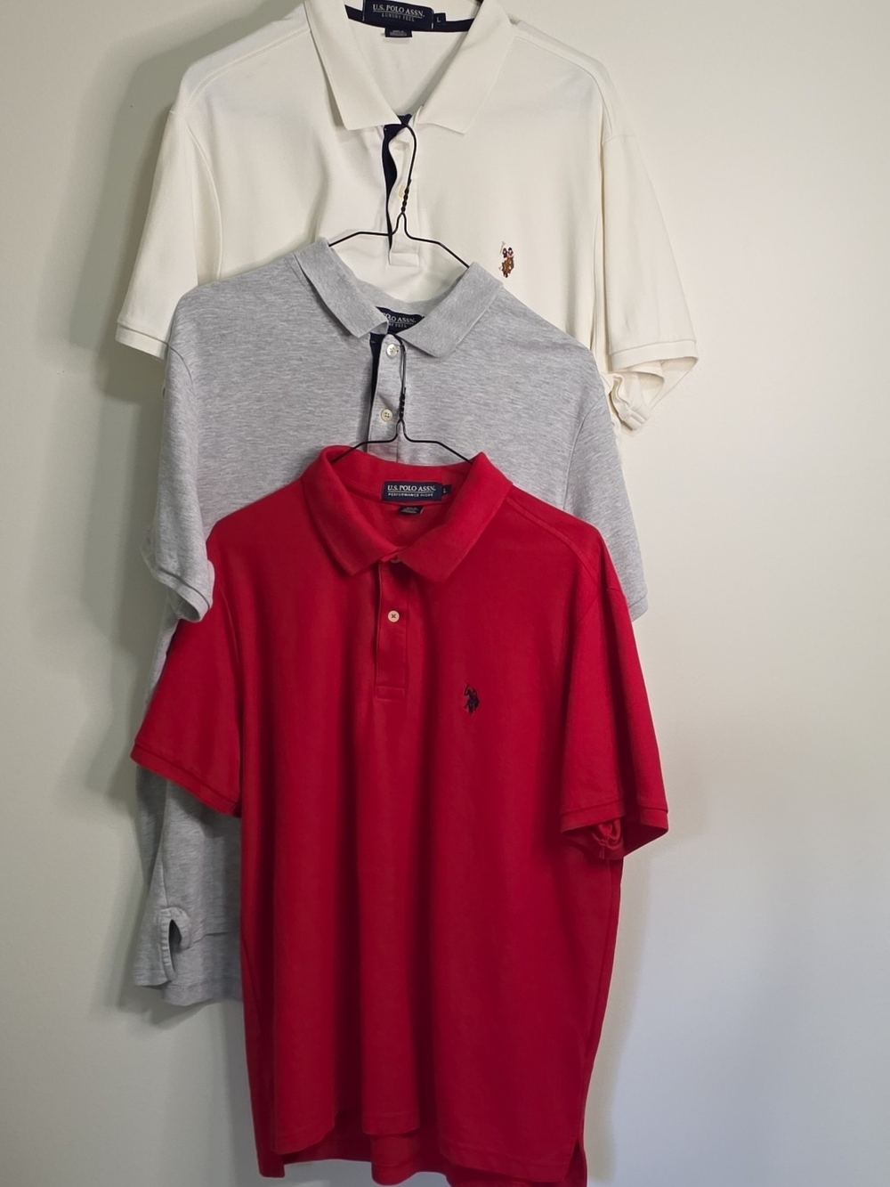 U.S. Polo Assn. Men’s Red, Gray & White Polo Bundle